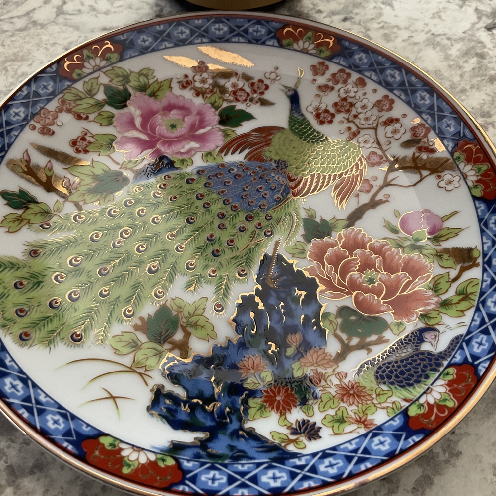 Authentic Japanese Chokin Art Cobalt Blue 24 Kt Gold Enlay - Picture 11 of 16